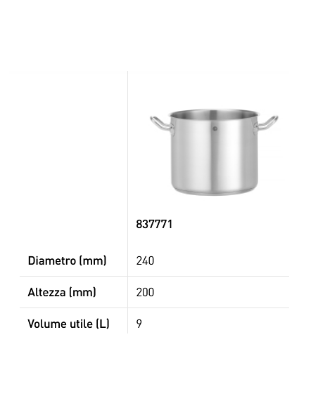 Tall Stew Pot - Without lid - With encapsulated sandwich bottom - Various sizes