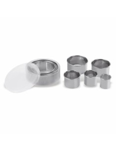 Set of 8 smooth round cutters in stainless steel from... 2