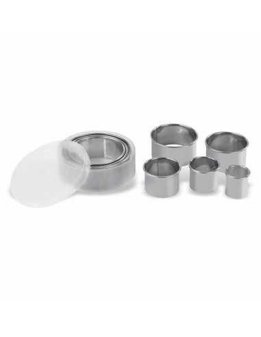 Set 8 tagliapasta rotondi lisci in acciaio inox...