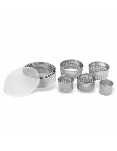 Set 8 tagliapasta rotondi lisci in acciaio inox...