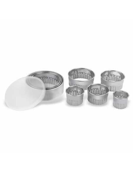 Set 8 tagliapasta rotondi lisci in acciaio inox da 10cm a 3 cm Ø