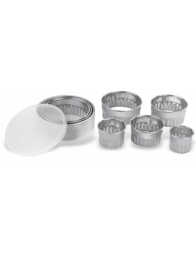 Set 8 tagliapasta rotondi lisci in acciaio inox...