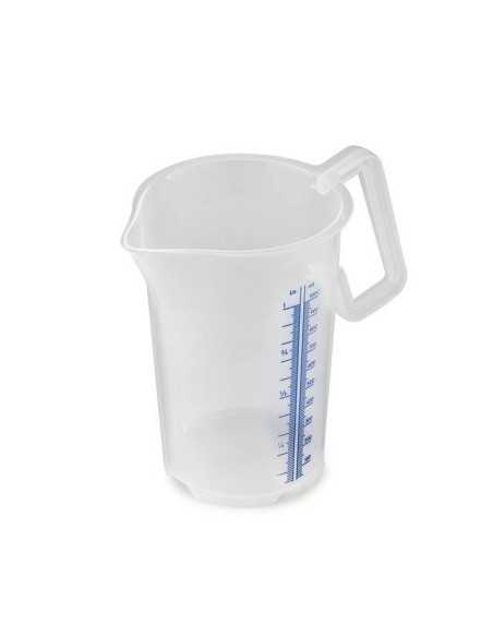 Graduated PP jug with blue scale and closed handle