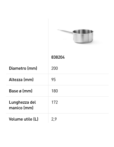 Sauce pan - With encapsulated sandwich bottom - Without lid - Long steel handle - Various sizes