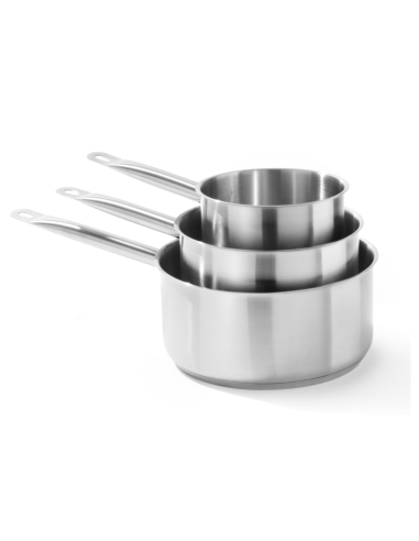 Sauce pan - With encapsulated sandwich bottom - Without lid - Long steel handle - Various sizes