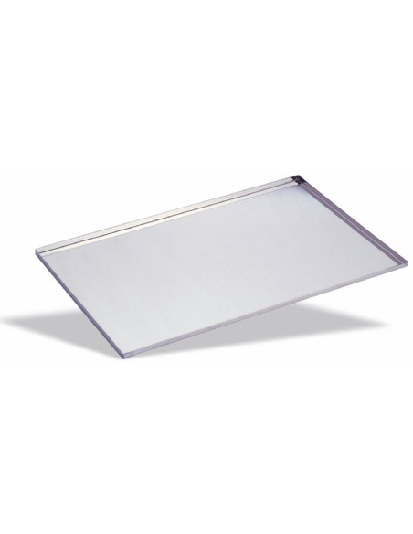 Bandeja rectangular de acero inoxidable para pastelería - Altura 1 cm