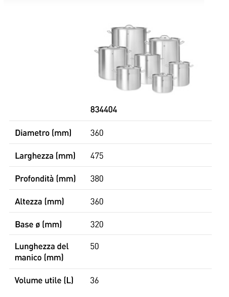 Pentola con coperchio - Con fondo incapsulato a sandwich - Varie dimensioni