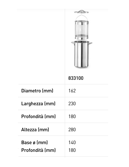 Asparagiera - Pentola XL - Con fondo incapsulato a sandwich - mm Ø 162 x 280h
