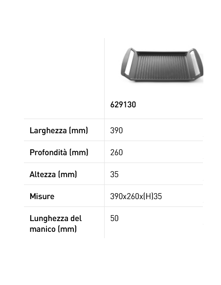 Grid - Suitable for induction hobs - mm 390 x 260 x 35h