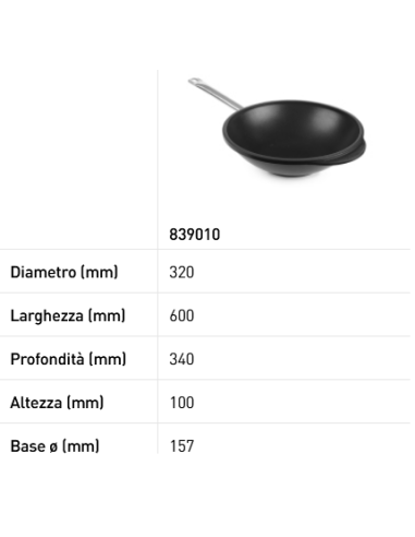 Sartén "Wok" - Fabricada en aluminio fundido -...