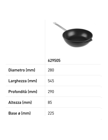 Frying pan - Made of cast aluminum - Resistant up to 250 °C - mm Ø 280 x 85h