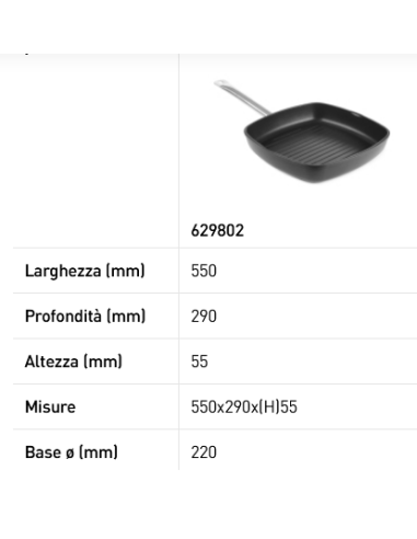 Sartén grill - Fabricada en aluminio fundido -...