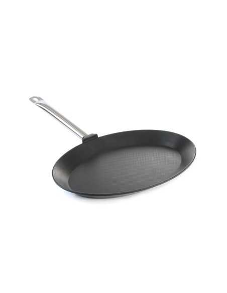 Padella per frittura pesce - Realizzata in fusione di alluminio - Resistente fino a 250 °C - mm 400 x 275 x 35h