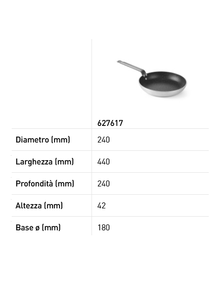 Padella in alluminio - Con fondo per induzione - Resistente fino a 250 °C - Dimensioni varie