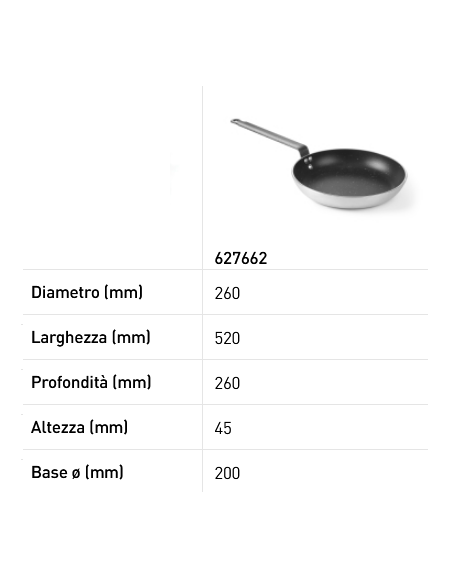 Padella in alluminio - Con fondo per induzione - Resistente fino a 250 °C - Dimensioni varie