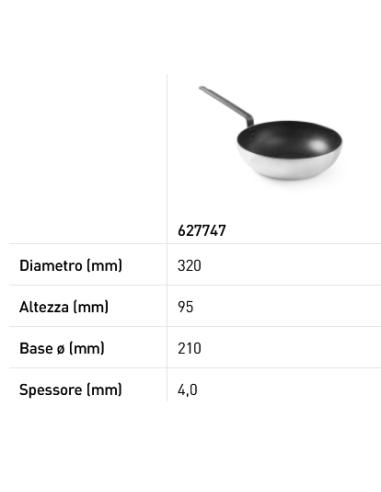 Sartén "Wok" - En aluminio - Con fondo de...