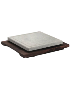 Square soapstone - Tinted wooden base - Dimensions 25 x...