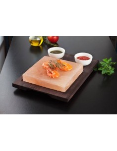 Piastra sale quadrata - Base legno tinta - Dimensioni cm... 2