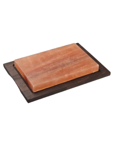 Piastra sale rettangolare - Base legno tinta -...