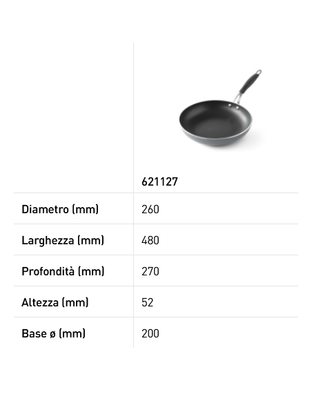 Padella - Realizzata in alluminio - Resistente fino a 260 °C - Varie dimensioni