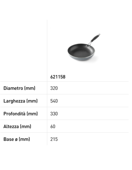 Frying pan - Made of aluminum - Resistant up to 260 °C - Various sizes