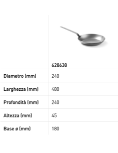 Padella - Realizzata in acciaio laminato - Manico saldato... 2