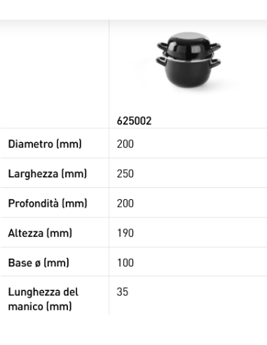 Pan for mussels - In enamelled stainless steel...