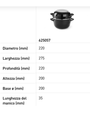 Tegame per mitili - In acciaio inox smaltato -...