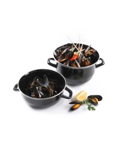 Tegame per mitili - In acciaio inox smaltato -...
