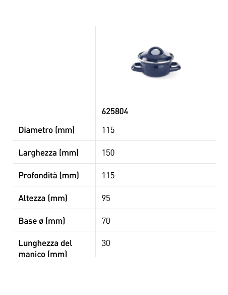 Cacerola para sopa/salsa - En acero inoxidable esmaltado - Con tapa - Varios tamaños
