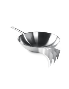 Pan "Wok" 3-PLY - Flat bottom - Without lid - mm Ø 360 x 90h 2