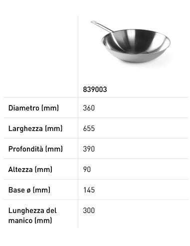 Padella "Wok" 3-PLY - Fondo piatto - Senza...