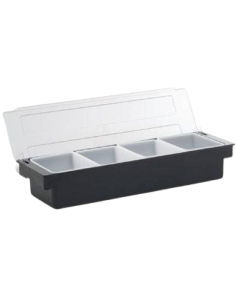 Porta condimenti in plastica - 4 comparti - Coperchio -...