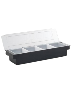 Porta condimenti in plastica - 4 comparti - Coperchio -... 2