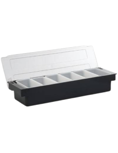 Plastic condiment holder - 6 compartments - Lid -...