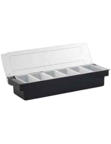 Plastic condiment holder - 6 compartments - Lid...