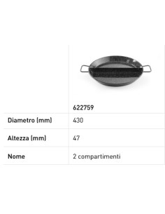 Padella "Paella" - Smaltata - Con scomparti - Dimensioni... 2