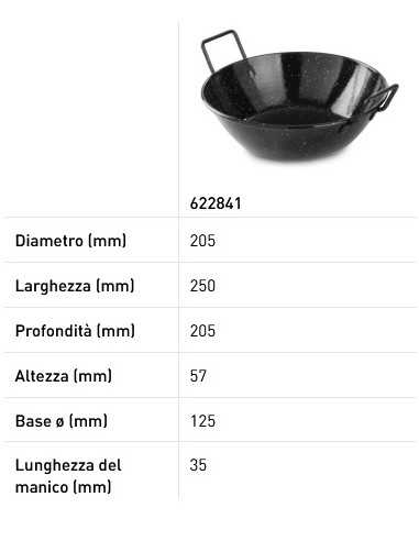 Padella fonda - Smaltata - Senza coperchio -...