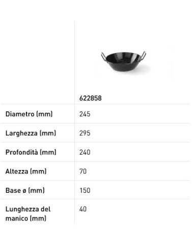 Deep frying pan - Enamelled - Without lid -...