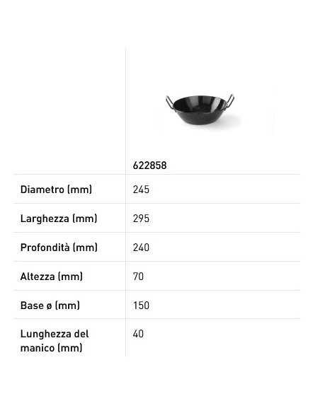Deep frying pan - Enamelled - Without lid - Various dimensions