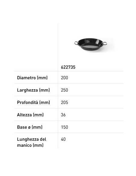 Padella smaltata - Senza coperchio - Dimensioni varie