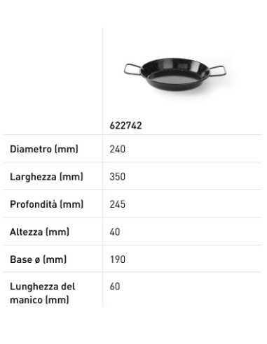 Padella smaltata - Senza coperchio - Dimensioni...