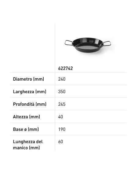 Padella smaltata - Senza coperchio - Dimensioni varie