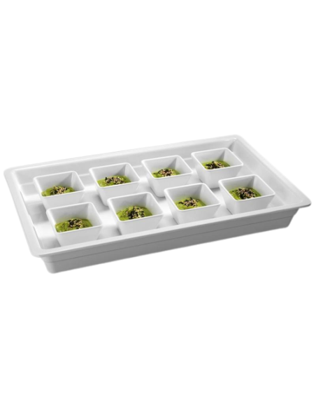 White GN 1/1 tray - Dimensions 53 x 32.5 cm - Various heights