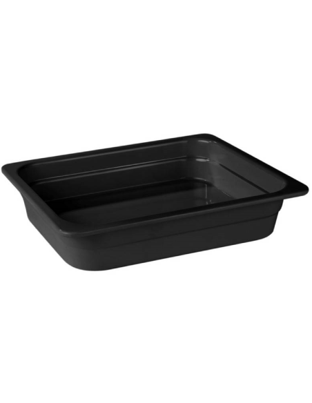 Bacinella GN 1/2 nera - Dimensioni cm 32.5 x 26.5 - Altezze varie