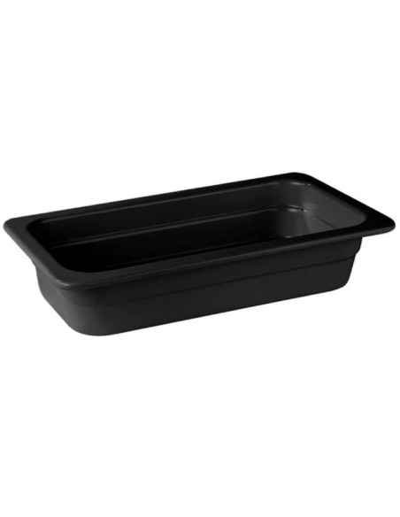 Bandeja GN 1/3 negra - Dimensiones 32,5 x 17,5 cm - Varias alturas