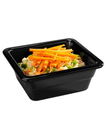 Black GN 1/6 tray - Dimensions cm 17.6 x 16.2 x 6.5 h