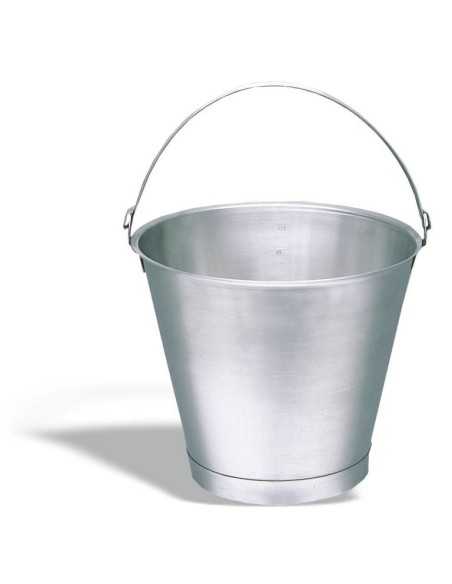 Secchio con base graduato - Acciaio inox - 15 litri - Dimensioni cm 32.5 Ø x 32.5h