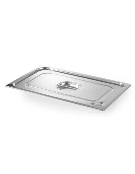 Coperchio per teglie GN 1/1 - Linea Kitchen Line - Con bordo in silicone - Acciaio inossidabile - mm 530 x 325