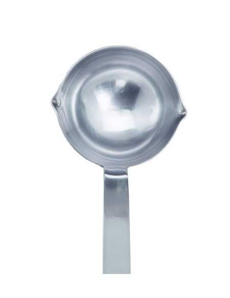 Cucharón monobloque para salsas - 2 caños vertedores - Acero inoxidable - Longitud del mango 31 cm